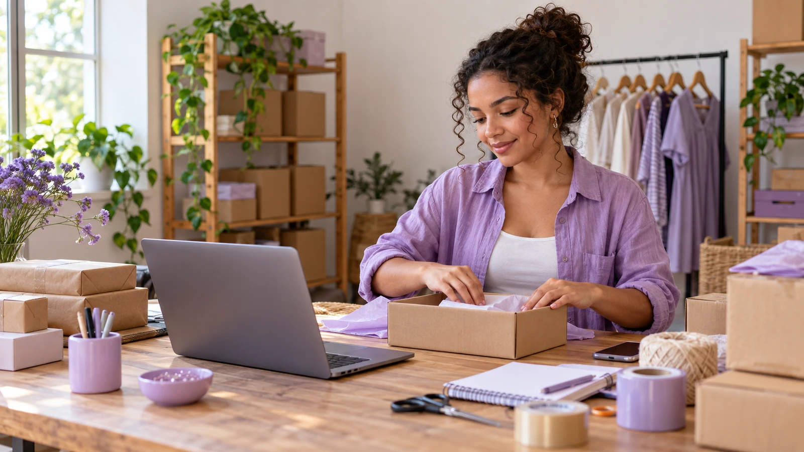 Profissional de E-commerce em seu ambiente de trabalho