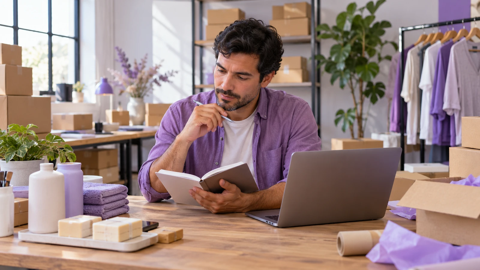 Profissional de E-commerce em seu ambiente de trabalho
