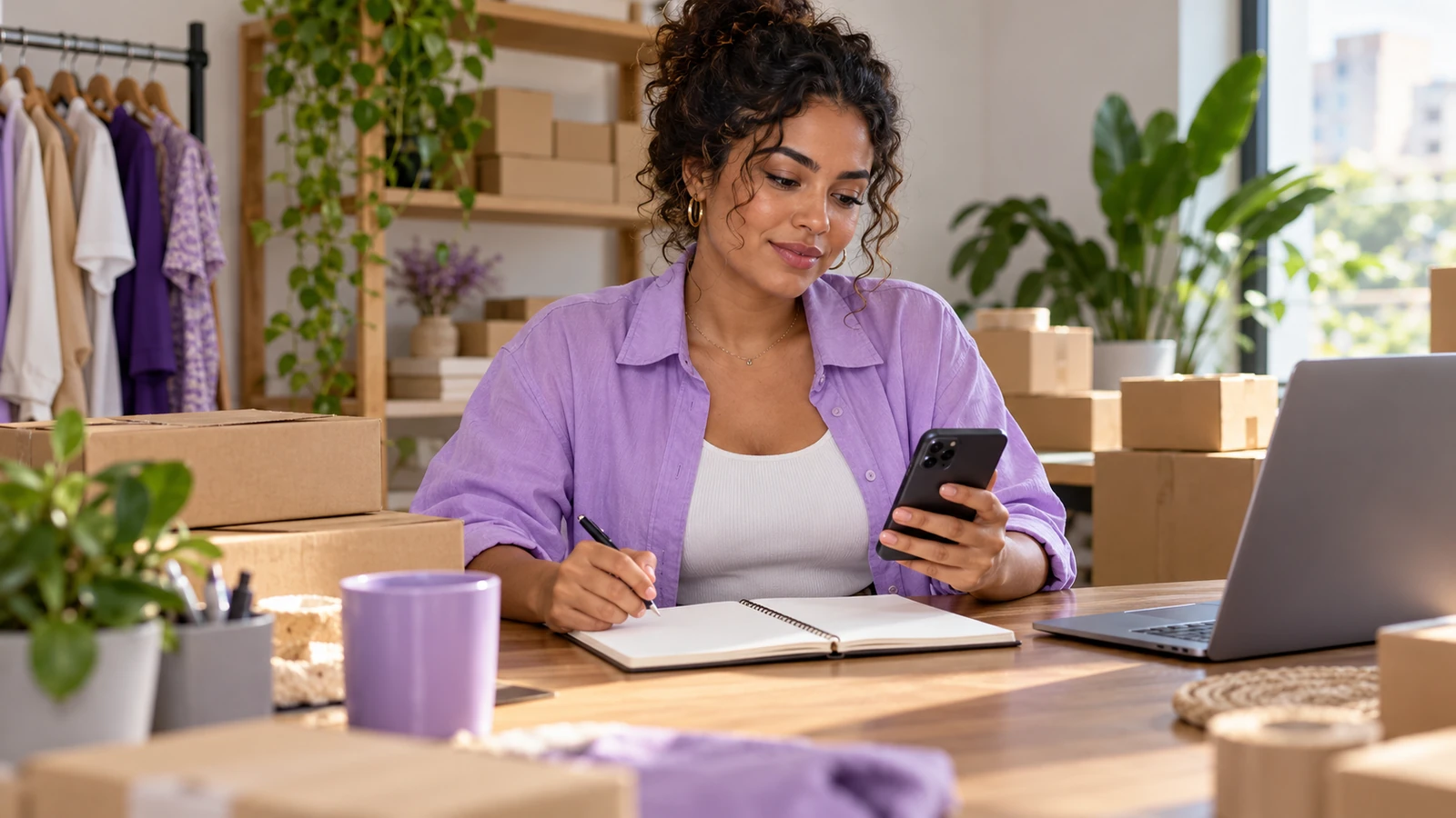 Profissional de E-commerce em seu ambiente de trabalho